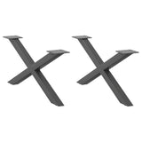 vidaXL Coffee Table Legs 2 pcs X-shaped 30x(30-31) cm steel black