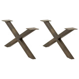 vidaXL Coffee Table Legs 2 pcs X-shaped 30x(30-31) cm steel black