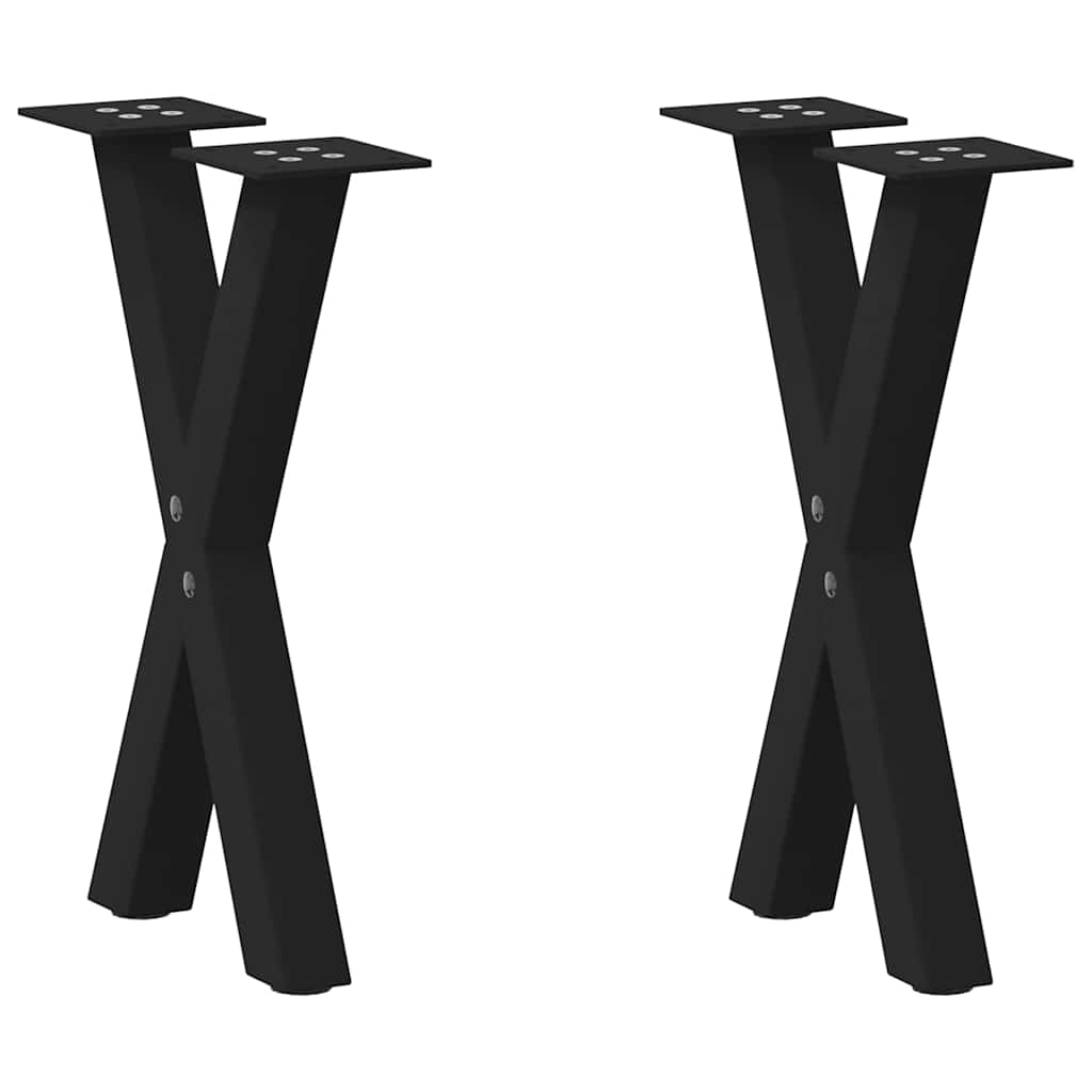 vidaXL Coffee Table Legs 2 pcs X-shaped 30x(30-31) cm steel black