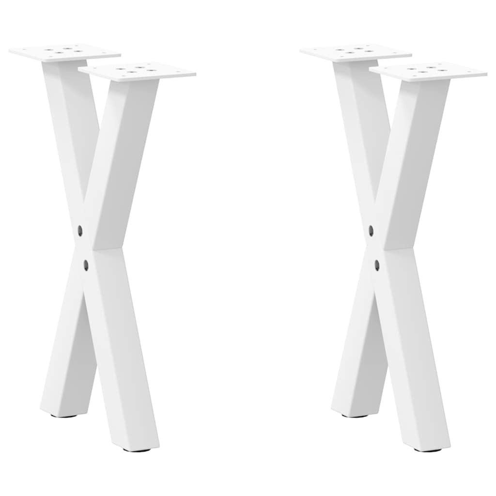 vidaXL Coffee Table Legs 2 pcs X-shaped 30x(30-31) cm steel black