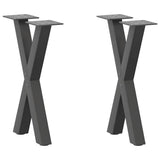 vidaXL Coffee Table Legs 2 pcs X-shaped 30x(30-31) cm steel black
