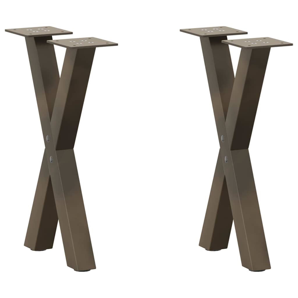 vidaXL Coffee Table Legs 2 pcs X-shaped 30x(30-31) cm steel black