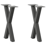 vidaXL Coffee Table Legs 2 pcs X-shaped 30x(30-31) cm steel black