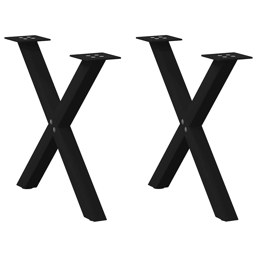 vidaXL Coffee Table Legs 2 pcs X-shaped 30x(30-31) cm steel black