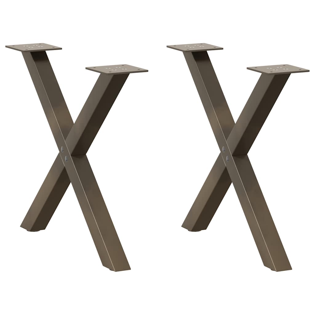 vidaXL Coffee Table Legs 2 pcs X-shaped 30x(30-31) cm steel black