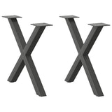 vidaXL Coffee Table Legs 2 pcs X-shaped 30x(30-31) cm steel black