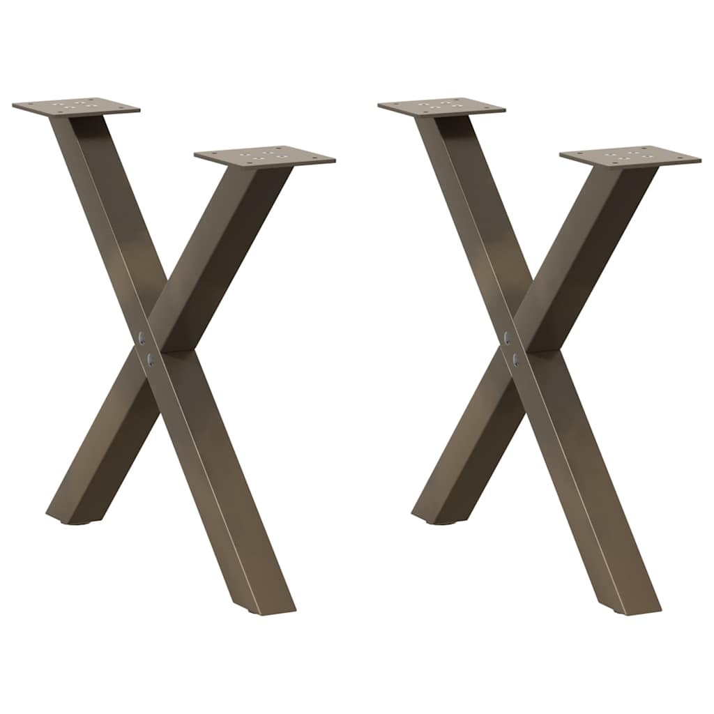 vidaXL Coffee Table Legs 2 pcs X-shaped 30x(30-31) cm steel black