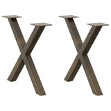 vidaXL Coffee Table Legs 2 pcs X-shaped 30x(30-31) cm steel black
