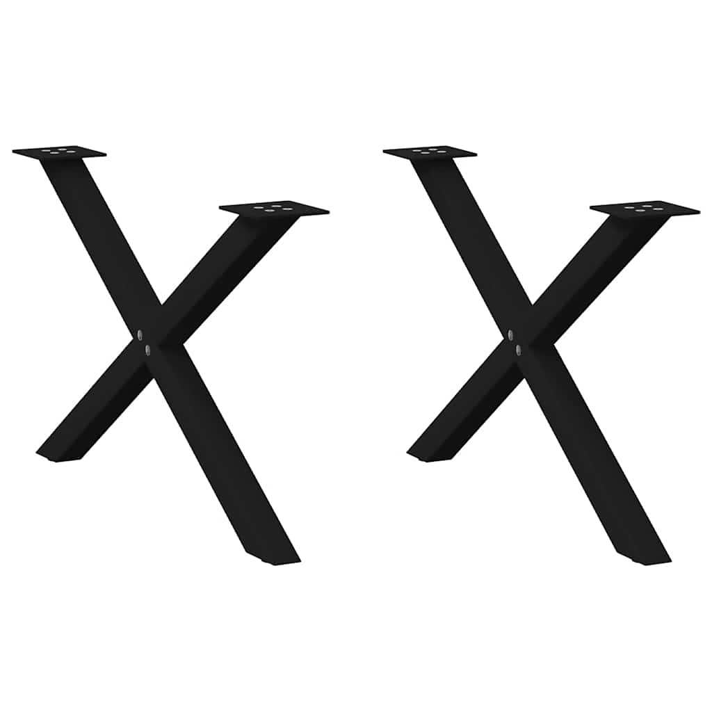 vidaXL Coffee Table Legs 2 pcs X-shaped 30x(30-31) cm steel black