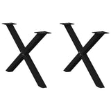 vidaXL Coffee Table Legs 2 pcs X-shaped 30x(30-31) cm steel black