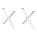 vidaXL Coffee Table Legs 2 pcs X-shaped 30x(30-31) cm steel black