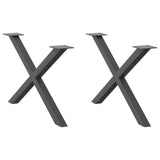 vidaXL Coffee Table Legs 2 pcs X-shaped 30x(30-31) cm steel black