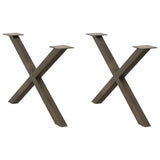 vidaXL Coffee Table Legs 2 pcs X-shaped 30x(30-31) cm steel black