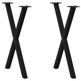 vidaXL Coffee Table Legs 2 pcs X-shaped 30x(30-31) cm steel black