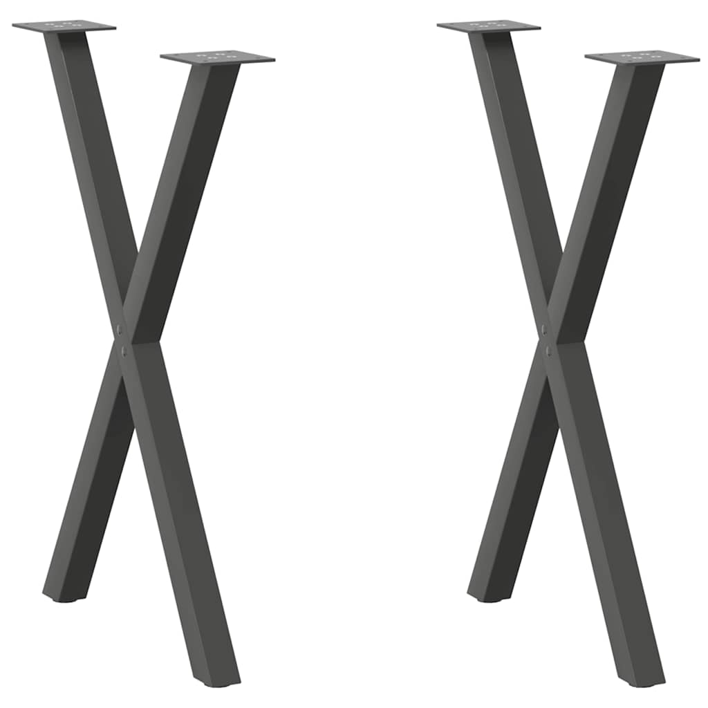 vidaXL Coffee Table Legs 2 pcs X-shaped 30x(30-31) cm steel black