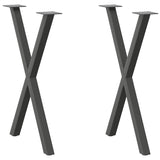vidaXL Coffee Table Legs 2 pcs X-shaped 30x(30-31) cm steel black