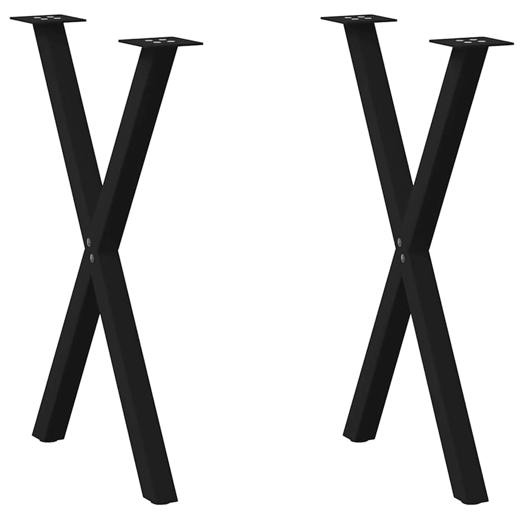 vidaXL Coffee Table Legs 2 pcs X-shaped 30x(30-31) cm steel black