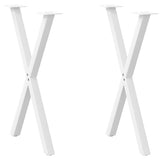 vidaXL Coffee Table Legs 2 pcs X-shaped 30x(30-31) cm steel black