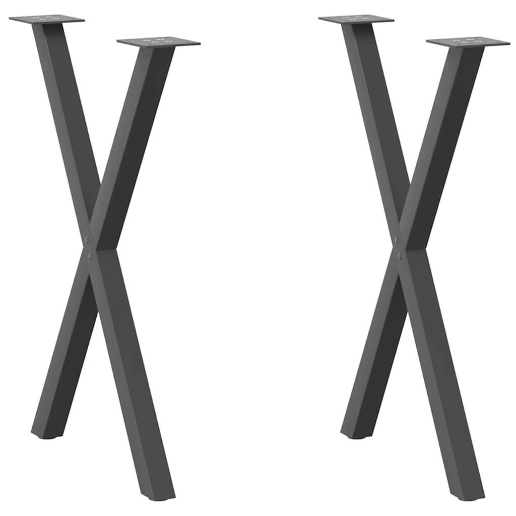 vidaXL Coffee Table Legs 2 pcs X-shaped 30x(30-31) cm steel black