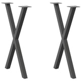 vidaXL Coffee Table Legs 2 pcs X-shaped 30x(30-31) cm steel black