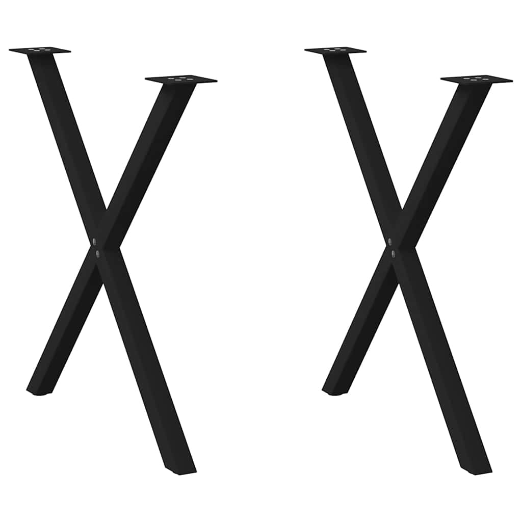 vidaXL Coffee Table Legs 2 pcs X-shaped 30x(30-31) cm steel black