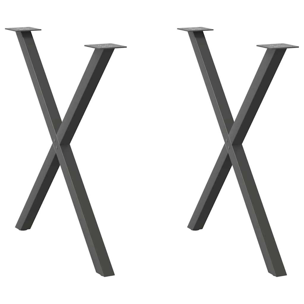 vidaXL Coffee Table Legs 2 pcs X-shaped 30x(30-31) cm steel black