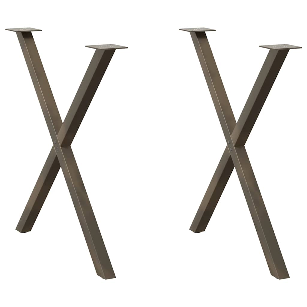 vidaXL Coffee Table Legs 2 pcs X-shaped 30x(30-31) cm steel black