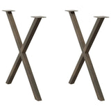 vidaXL Coffee Table Legs 2 pcs X-shaped 30x(30-31) cm steel black