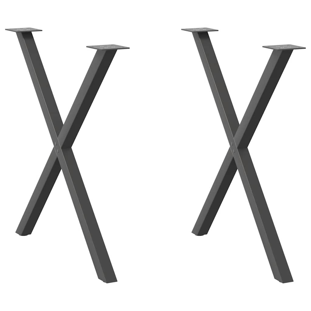 vidaXL Coffee Table Legs 2 pcs X-shaped 30x(30-31) cm steel black