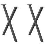 vidaXL Coffee Table Legs 2 pcs X-shaped 30x(30-31) cm steel black