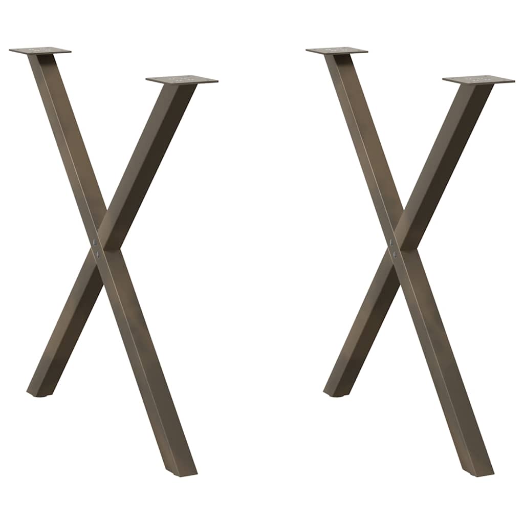 vidaXL Coffee Table Legs 2 pcs X-shaped 30x(30-31) cm steel black