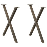 vidaXL Coffee Table Legs 2 pcs X-shaped 30x(30-31) cm steel black