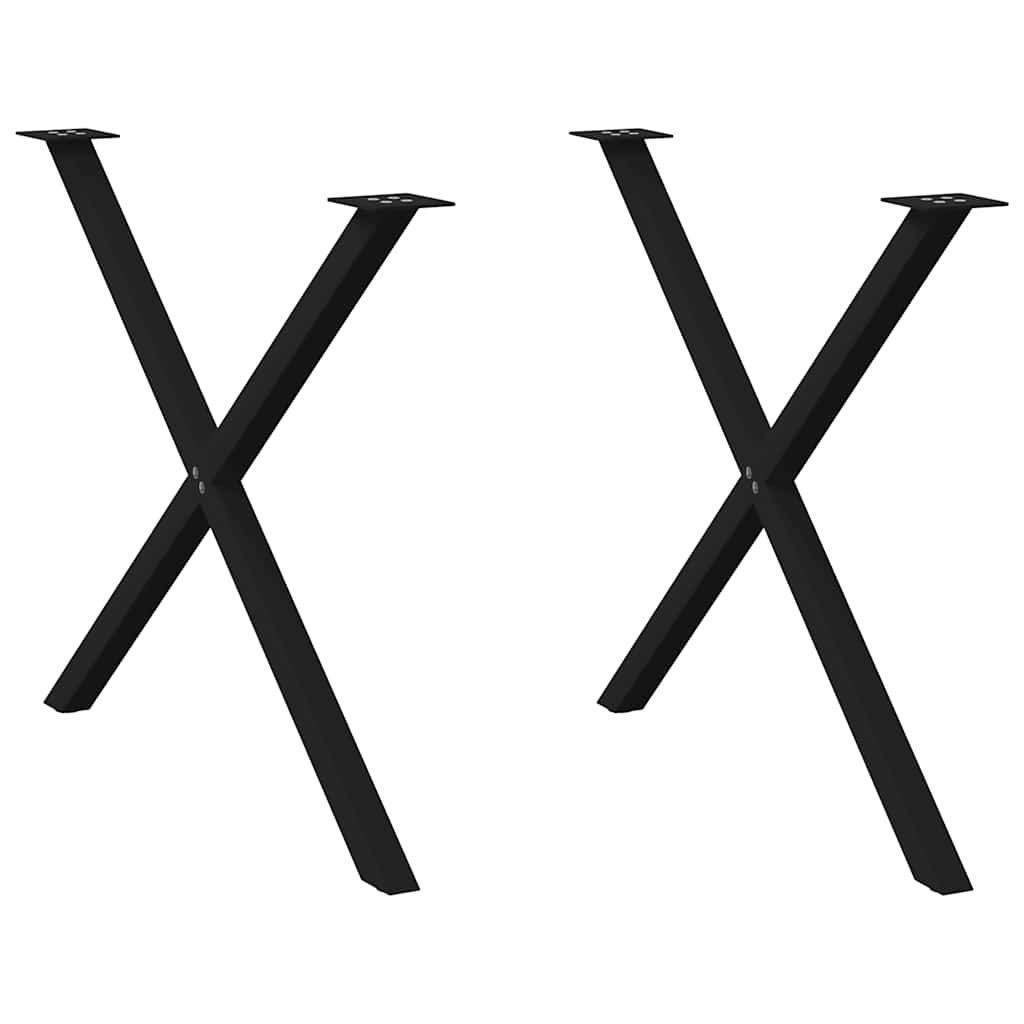vidaXL Coffee Table Legs 2 pcs X-shaped 30x(30-31) cm steel black