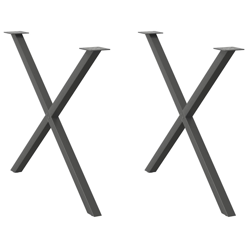 vidaXL Coffee Table Legs 2 pcs X-shaped 30x(30-31) cm steel black