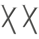 vidaXL Coffee Table Legs 2 pcs X-shaped 30x(30-31) cm steel black