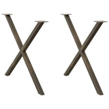 vidaXL Coffee Table Legs 2 pcs X-shaped 30x(30-31) cm steel black