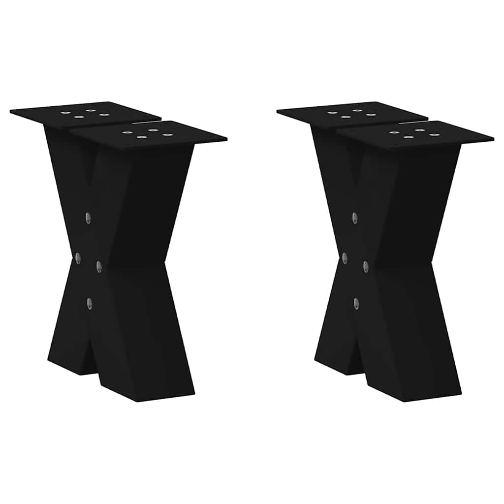 vidaXL Coffee Table Legs 2 pcs X-shaped 30x(30-31) cm steel black