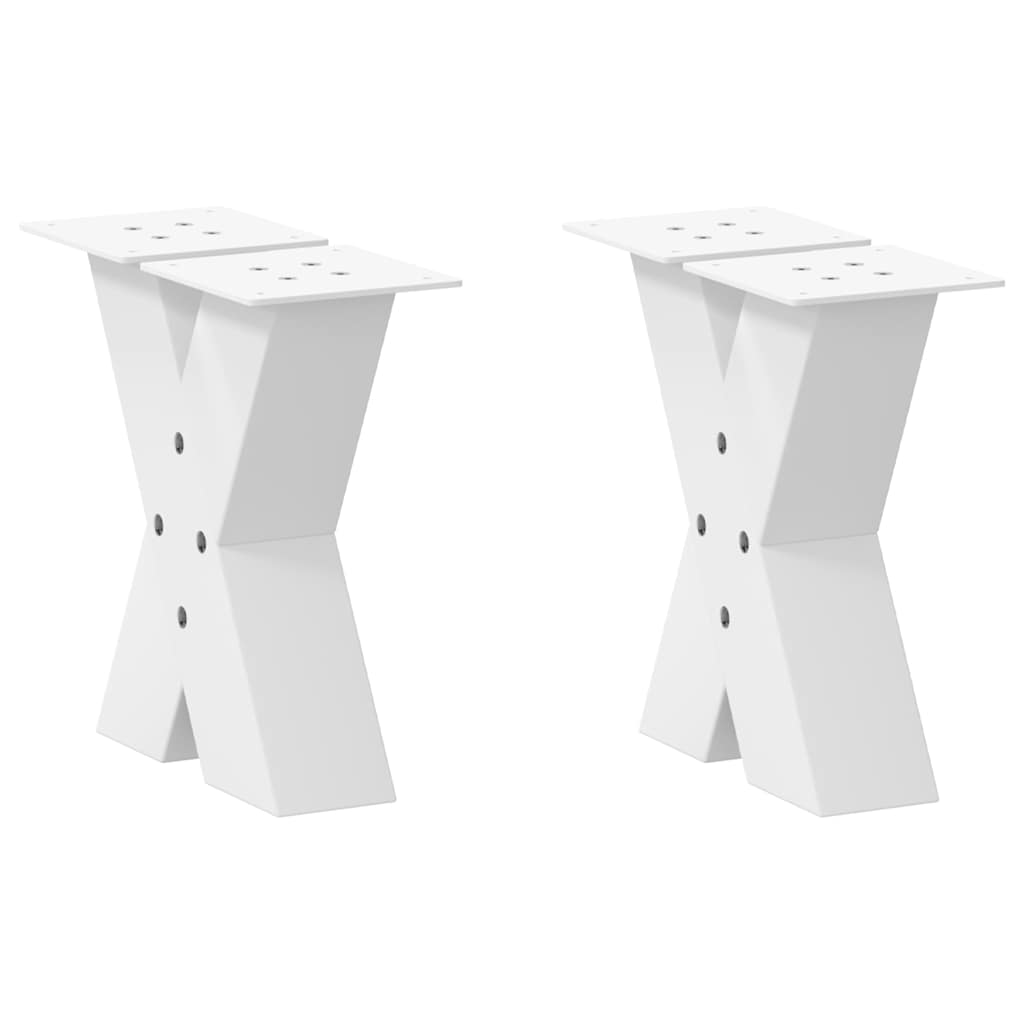 vidaXL Coffee Table Legs 2 pcs X-shaped 30x(30-31) cm steel black