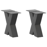 vidaXL Coffee Table Legs 2 pcs X-shaped 30x(30-31) cm steel black