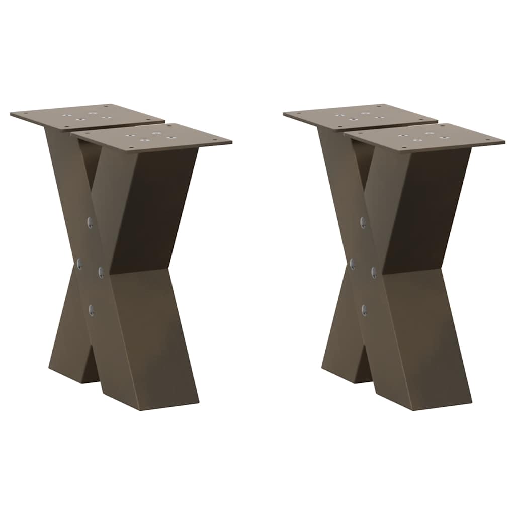 vidaXL Coffee Table Legs 2 pcs X-shaped 30x(30-31) cm steel black