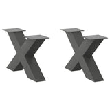 vidaXL Coffee Table Legs 2 pcs X-shaped 30x(30-31) cm steel black