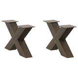 vidaXL Coffee Table Legs 2 pcs X-shaped 30x(30-31) cm steel black