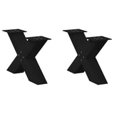 vidaXL Coffee Table Legs 2 pcs X-shaped 30x(30-31) cm steel black