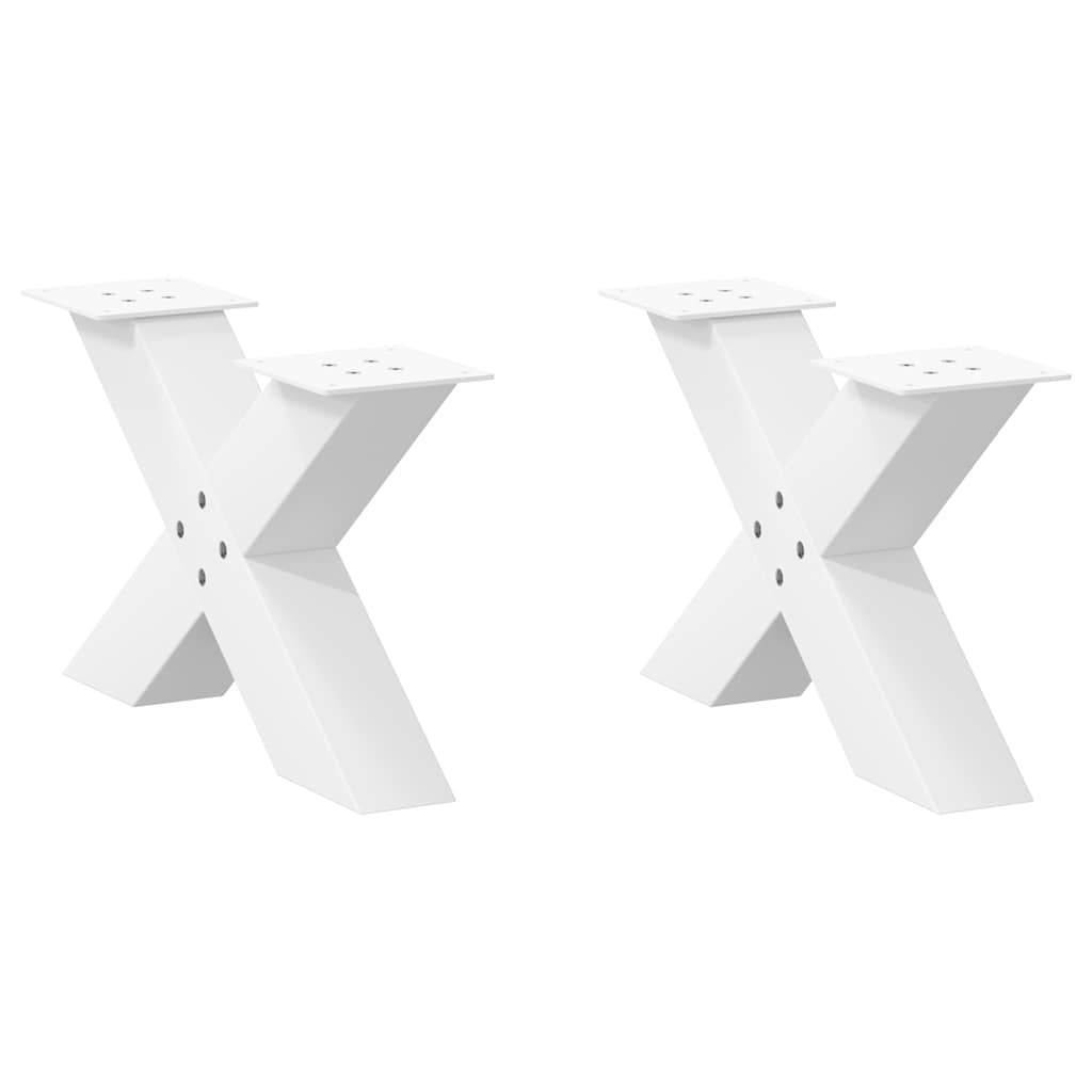 vidaXL Coffee Table Legs 2 pcs X-shaped 30x(30-31) cm steel black