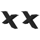vidaXL Coffee Table Legs 2 pcs X-shaped 30x(30-31) cm steel black