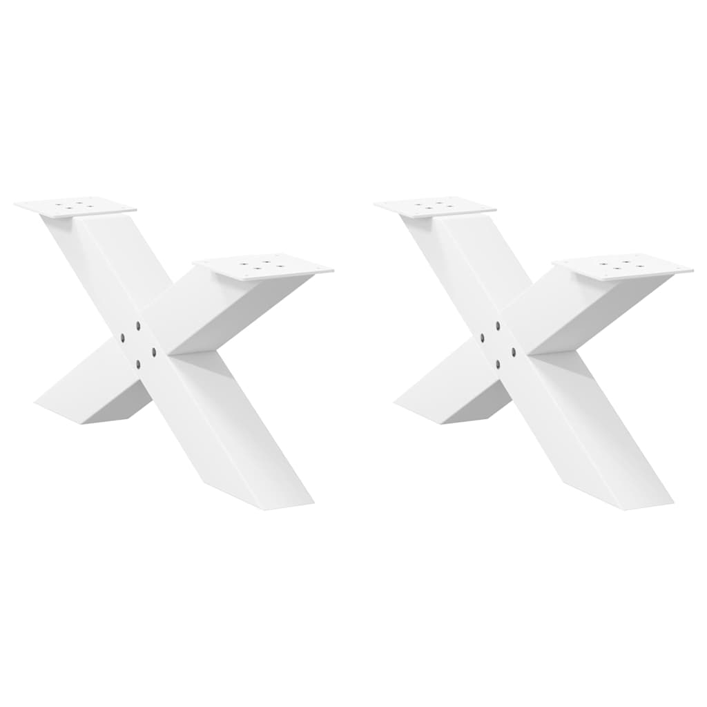 vidaXL Coffee Table Legs 2 pcs X-shaped 30x(30-31) cm steel black