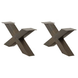 vidaXL Coffee Table Legs 2 pcs X-shaped 30x(30-31) cm steel black