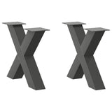vidaXL Coffee Table Legs 2 pcs X-shaped 30x(30-31) cm steel black