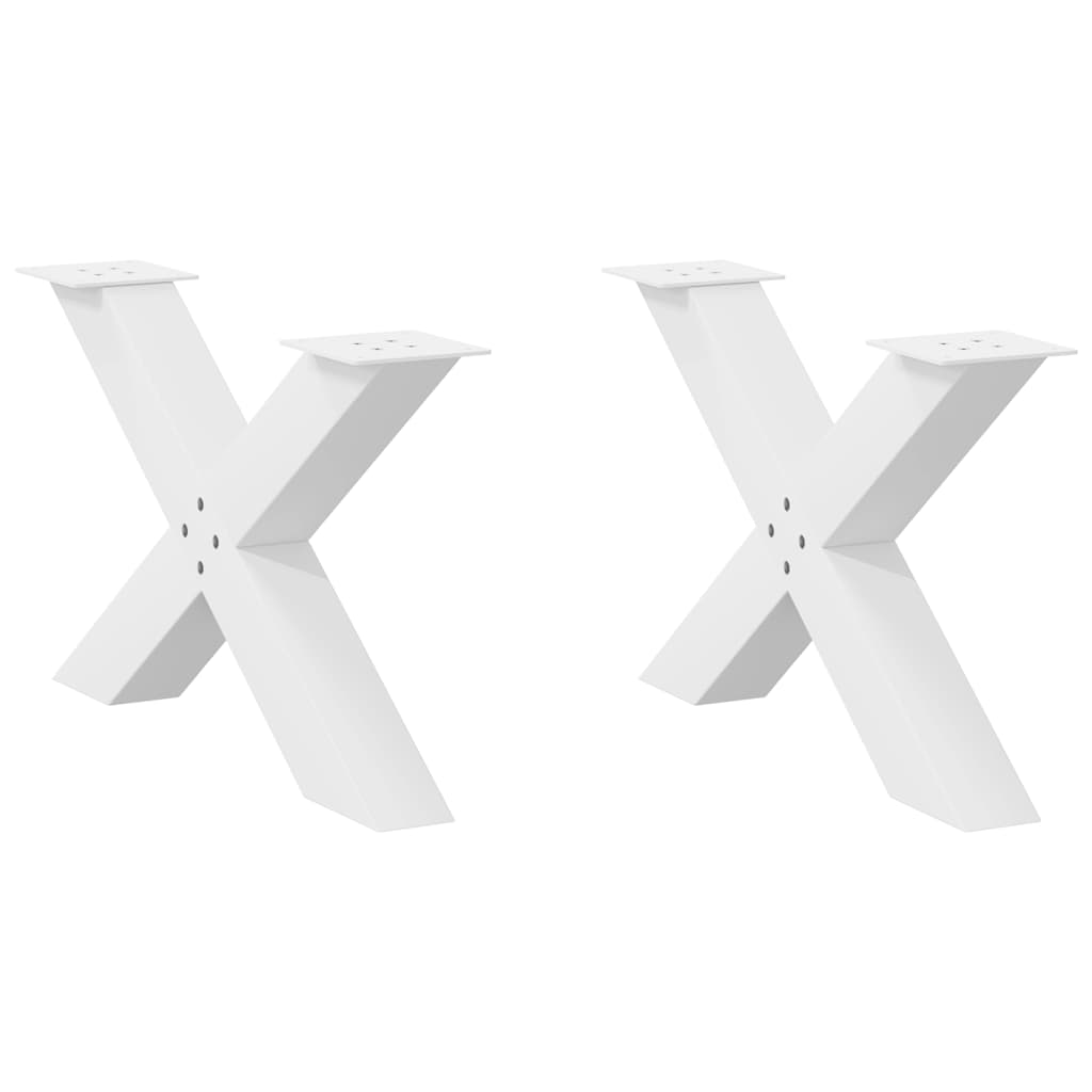 vidaXL Coffee Table Legs 2 pcs X-shaped 30x(30-31) cm steel black