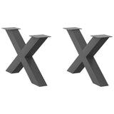 vidaXL Coffee Table Legs 2 pcs X-shaped 30x(30-31) cm steel black